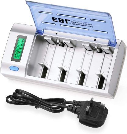 1x EBL Universal LCD Display Battery Charger with Discharge Function for AA, AAA, C, D Ni-MH Ni-CD Rechargeable Batteries(906)