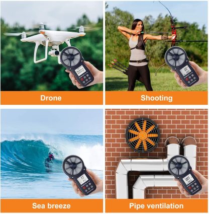 TMETER BT-100 Anemometer Handheld, Anemomters, Wind Speed Meter for Measuring Wind Speed - Image 2