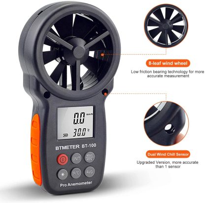TMETER BT-100 Anemometer Handheld, Anemomters, Wind Speed Meter for Measuring Wind Speed - Image 4