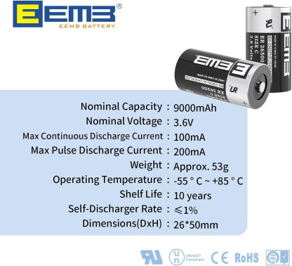 EEMB ER26500 C Size 3.6V Lithium Battery - Image 4