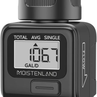 1X Moistenland Water Flow Meter, Standard 3/4" Hose Thread, High Accuracy and IPX6 Waterproof, Suitable for Indoor and Outdoor Use