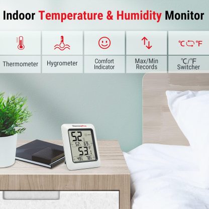 1x ThermoPro TP50 Digital Hygrometer Indoor Thermometer Humidity Monitor with Temperature Humidity Gauge - Image 5