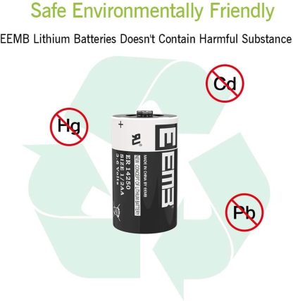1PC EEMB ER14250 LS14250 1/2AA 3.6V 1200mAh Lithium Battery half aa batteries Li-SOCL₂ Non-Rechargeable Battery for Dogwatch Dog Collar and Some of Movement Monitor/Home Security/Alarm System