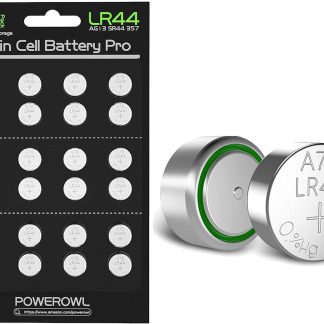 1x POWEROWL LR44 Batteries 1 Count, High Capacity AG13 357 303 SR44 L1154F A76 Premium Alkaline Battery 1.5V Button Coin Cell Batteries