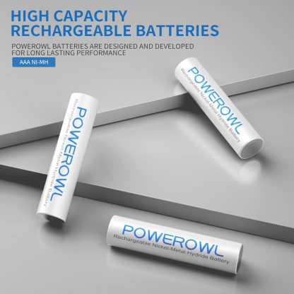 1x POWEROWL AAA Rechargeable Batteries High Capacity, Low Self Discharge HR03 Battery 1000mAh 1.2V NiMH, - Image 6