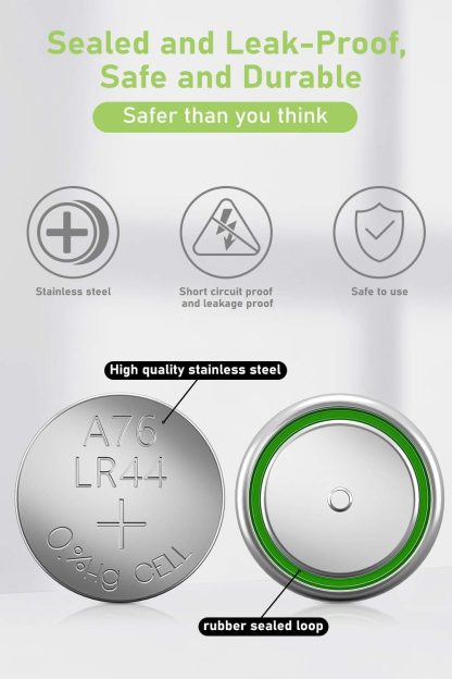 1x POWEROWL LR44 Batteries 1 Count, High Capacity AG13 357 303 SR44 L1154F A76 Premium Alkaline Battery 1.5V Button Coin Cell Batteries - Image 4