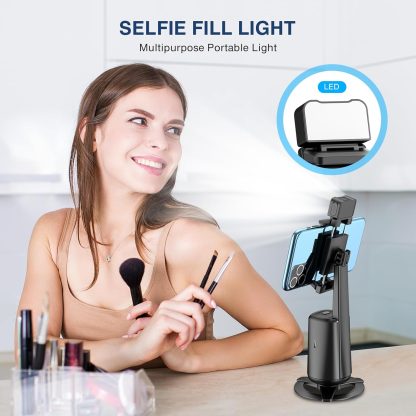 Auto Face Tracking Tripod 360° Rotating Auto Tracking Phone Stand, No App, Phone Camera Stand with Remote and Gesture Control, Rechargeable Smart Shooting Stand for Live Video Recording Tiktok（Black） - Image 8