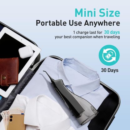 1pc COSLUS Water Dental Flosser Teeth Pick: Portable Cordless Oral Irrigator 300ML Rechargeable Travel Irrigation Cleaner IPX7 Waterproof Electric Water flosser Flossing Machine for Teeth Cleaning F5020E - Image 5