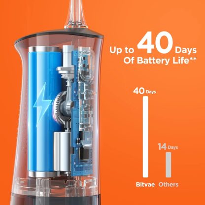 1x Bitvae C5 Water Dental Flosser for Teeth, Cordless Water Teeth Cleaner Picks, 3 Modes 5 Intensities, IPX7 Waterproof Water Flosser, 5 Tips Rechargeable... - Image 3