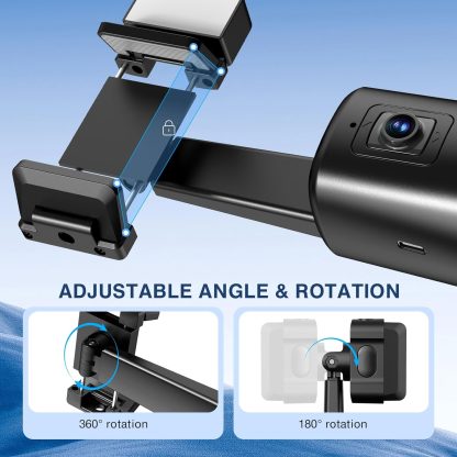 Auto Face Tracking Tripod 360° Rotating Auto Tracking Phone Stand, No App, Phone Camera Stand with Remote and Gesture Control, Rechargeable Smart Shooting Stand for Live Video Recording Tiktok（Black） - Image 6