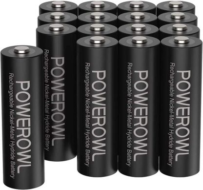 1x POWEROWL AA Rechargeable Batteries, 2800mAh High Capacity Batteries 1.2V NiMH Low Self Discharge,