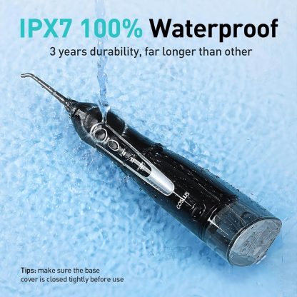 1pc COSLUS Water Dental Flosser Teeth Pick: Portable Cordless Oral Irrigator 300ML Rechargeable Travel Irrigation Cleaner IPX7 Waterproof Electric Water flosser Flossing Machine for Teeth Cleaning F5020E - Image 10